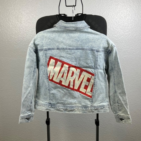 Disney Marvel Girls' Light Denim Wash Jacket, Sizes 10/12 - Picture 4 of 9
